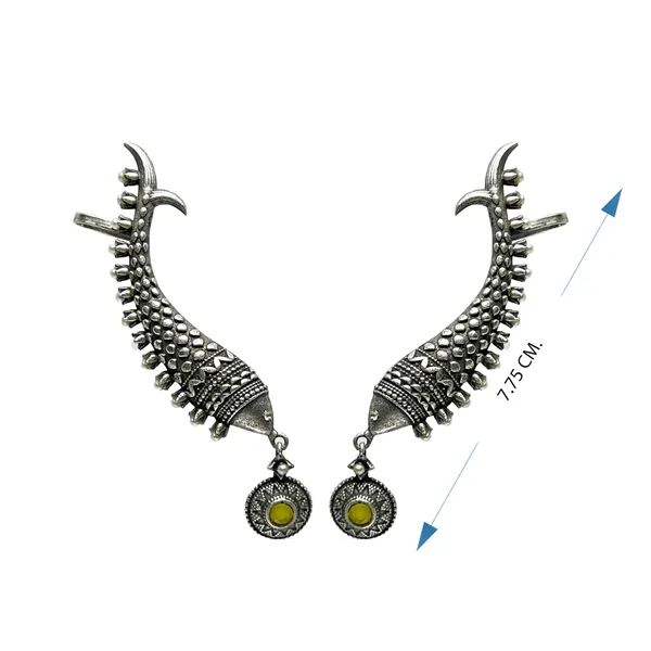 Silver_Oxidised_Multicolor_Matsya_Helix_Earring_For_Upper_Ear_Lobe,Brass_Oxidized_Fish_Motif_Ear_Cuffs_&_Cartilage_Earrings_For_Whole_Ear_Earrings_Women_And_Girls