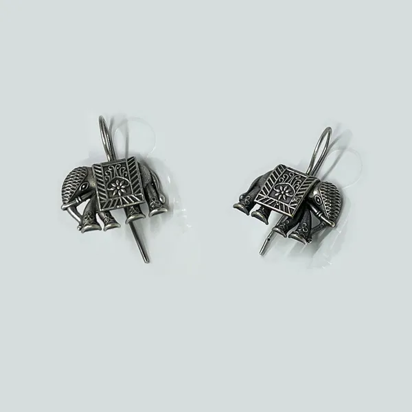 Oxidised_Silver_Silver_Replica_Oxidized_Elephant_Motif_Dailywear_Hook_Drop_Earring_For_Women_And_Girls