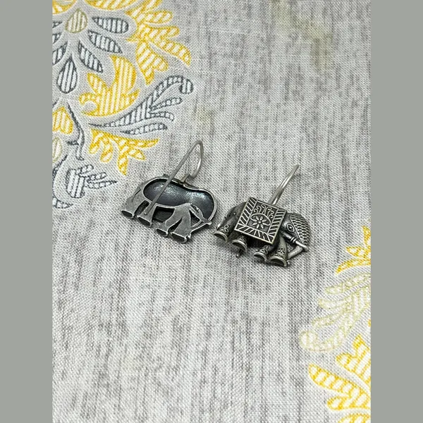 Oxidised_Silver_Silver_Replica_Oxidized_Elephant_Motif_Dailywear_Hook_Drop_Earring_For_Women_And_Girls