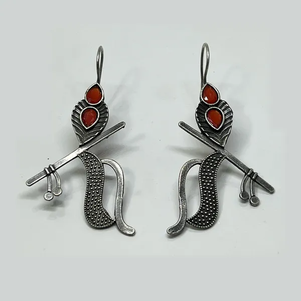 Red_Oxidized_Lord_Krishna_Earrings_Murli_-_Bansuri,_Mayur_Inspired_Design,_Krisna_Janmashtami_Temple_Earring_For_Women_And_Girls