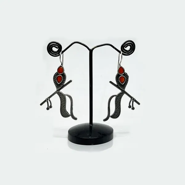 Red_Oxidized_Lord_Krishna_Earrings_Murli_-_Bansuri,_Mayur_Inspired_Design,_Krisna_Janmashtami_Temple_Earring_For_Women_And_Girls