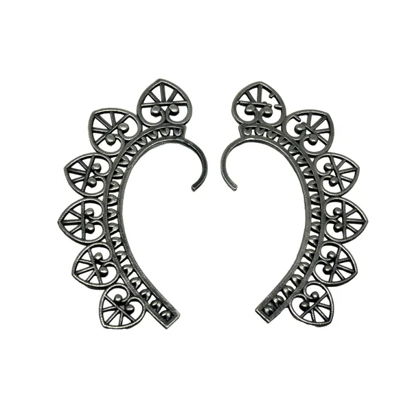 Silver_Oxidised_Crescent_Leaf_Ear_Cuff_Earrings_-_Clip-On_Ear_Jacket,_Butterfly_Ear_Climbers,_Oxidised_Ear_Cuffs_For_Non-Pierced_Ears_For_Women_And_Girls