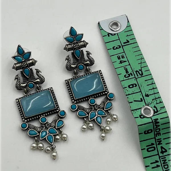 Mint_Monalisa_Stone_Peacock_Earrings_-_Oxidized_Finish,_Brass,_Silver_Replica,_Exquisite_Oxidised_Peacock_Earring