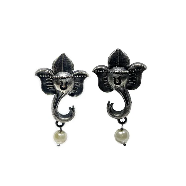 Oxidised_Oxidized_Lord_Ganesh_Temple_Drop_Earrings_|_Ganpati_Divine_Charm_|_Multiple_Designs_For_Women_And_Girls