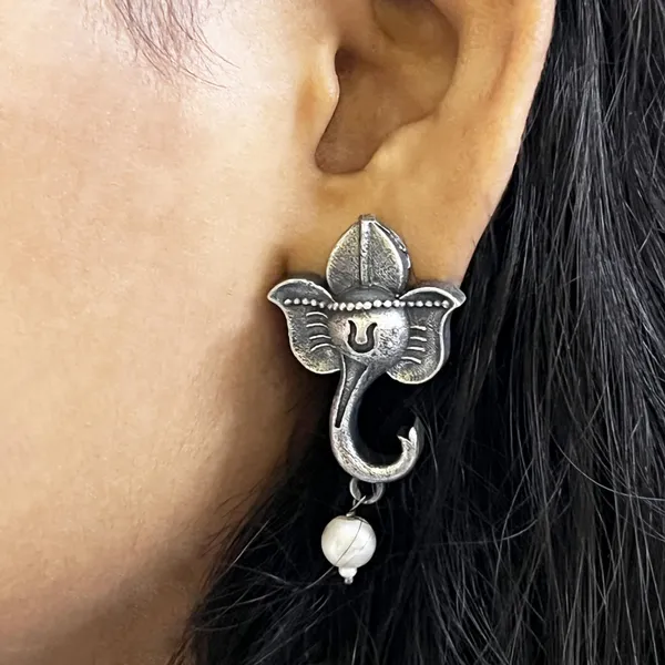 Oxidised_Oxidized_Lord_Ganesh_Temple_Drop_Earrings_|_Ganpati_Divine_Charm_|_Multiple_Designs_For_Women_And_Girls