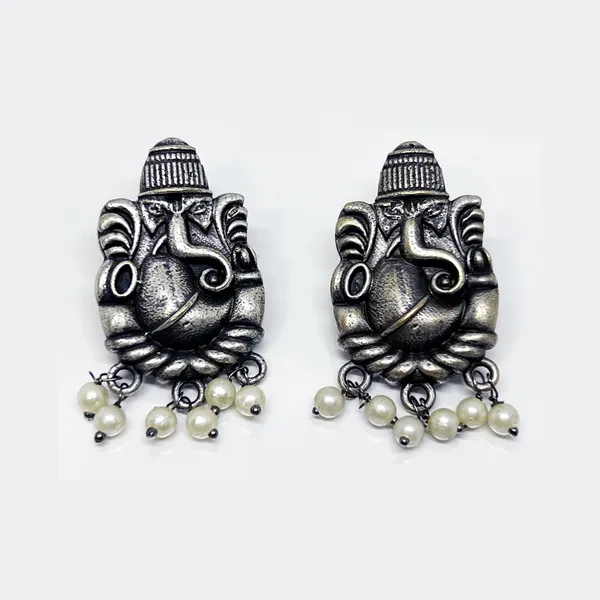 Oxidised_Oxidized_Lord_Ganesh_Temple_Drop_Earrings_|_Ganpati_Divine_Charm_|_Multiple_Designs_For_Women_And_Girls