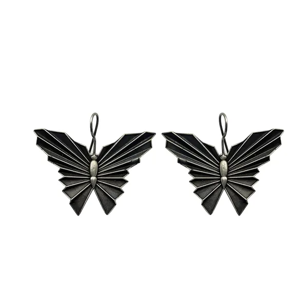 Oxidised_Black_Office_&_College_Wear_Elegant_Brass_Butterfly_And_Flower_Oxidised_Drop_Earrings_For_Women_|_Auspicious_Jewellery