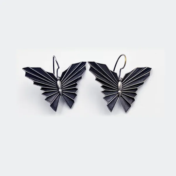 Oxidised_Black_Office_&_College_Wear_Elegant_Brass_Butterfly_And_Flower_Oxidised_Drop_Earrings_For_Women_|_Auspicious_Jewellery
