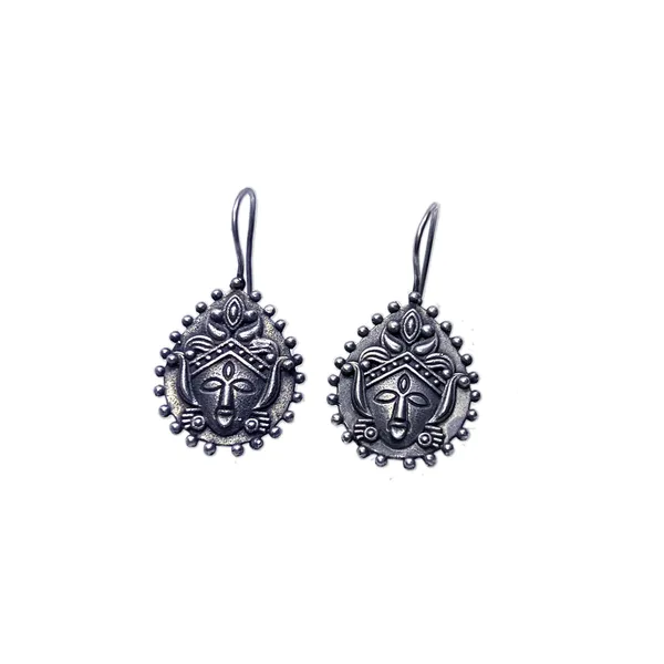 Oxidised_Black_Smart_N_Perfect_For_Office_&_College_Wear_Elegant_Brass_Butterfly_And_Flower_Oxidised_Drop_Earrings_For_Women_|_Auspicious_Jewellery