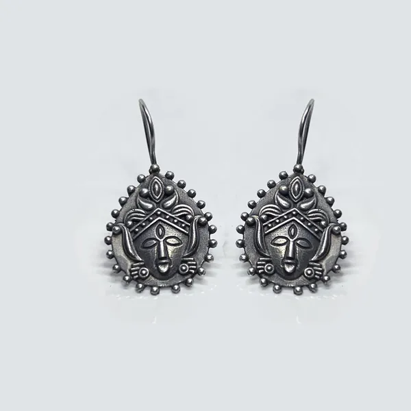 Oxidised_Black_Smart_N_Perfect_For_Office_&_College_Wear_Elegant_Brass_Butterfly_And_Flower_Oxidised_Drop_Earrings_For_Women_|_Auspicious_Jewellery