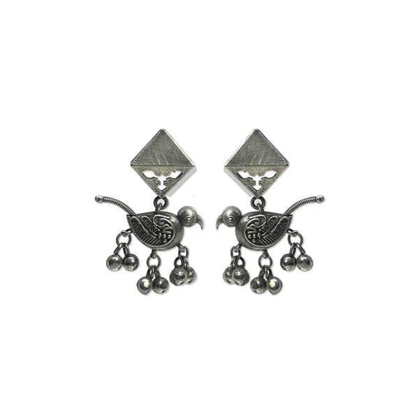 Oxidised_Black_Black_Oxidized_Myna_Bird_Earrings_With_Ghungroo_Silver_Look-Alike_Earring
