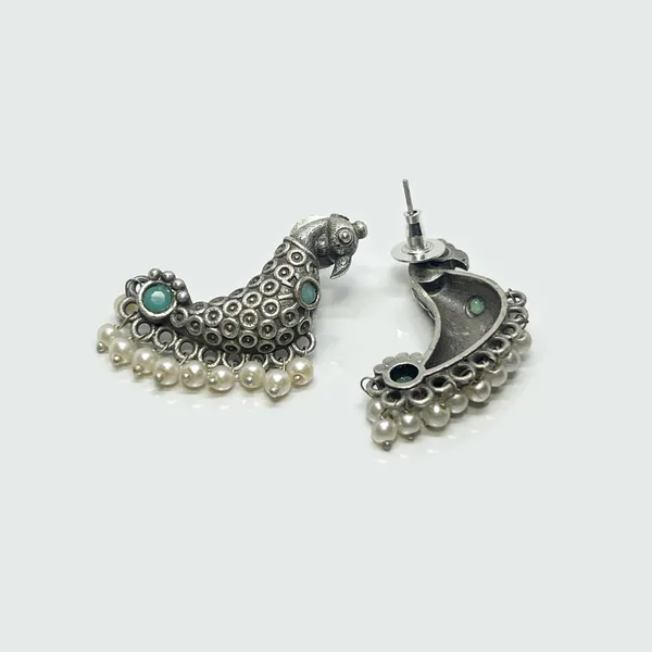 Pastel_Green_&_Oxidised_Black_Smart_Oxidized_Brass_Small_Stud_Earrings_-_Perfect_For_Office_&_College_Wear_Choice_Of_Variety_Of_Designs