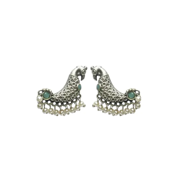 Pastel_Green_&_Oxidised_Black_Smart_Oxidized_Brass_Small_Stud_Earrings_-_Perfect_For_Office_&_College_Wear_Choice_Of_Variety_Of_Designs