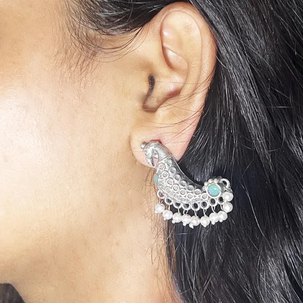 Pastel_Green_&_Oxidised_Black_Smart_Oxidized_Brass_Small_Stud_Earrings_-_Perfect_For_Office_&_College_Wear_Choice_Of_Variety_Of_Designs