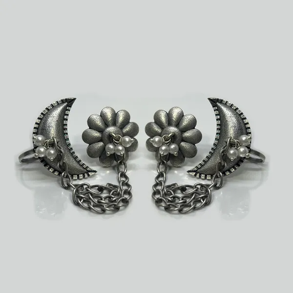Silver_Oxidised_Oxidized_Half_Moon_Ear_Cuffs_With_Chain_Detailing_Women_And_Girls