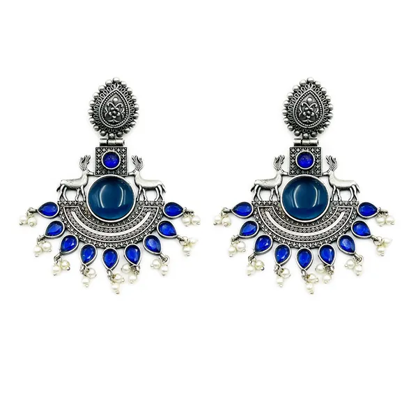 Multicolor_Classic_Monalisa_Deer_Earrings_Jaipur_Design_Oxidised_Drop_Earrings_For_Women_&_Girls