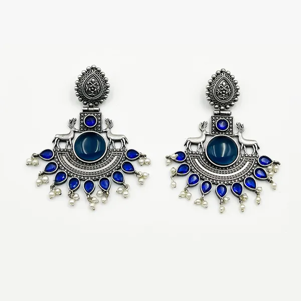 Multicolor_Classic_Monalisa_Deer_Earrings_Jaipur_Design_Oxidised_Drop_Earrings_For_Women_&_Girls