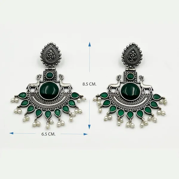 Multicolor_Classic_Monalisa_Deer_Earrings_Jaipur_Design_Oxidised_Drop_Earrings_For_Women_&_Girls