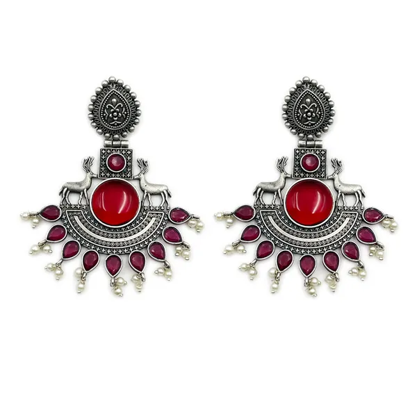 Multicolor_Classic_Monalisa_Deer_Earrings_Jaipur_Design_Oxidised_Drop_Earrings_For_Women_&_Girls