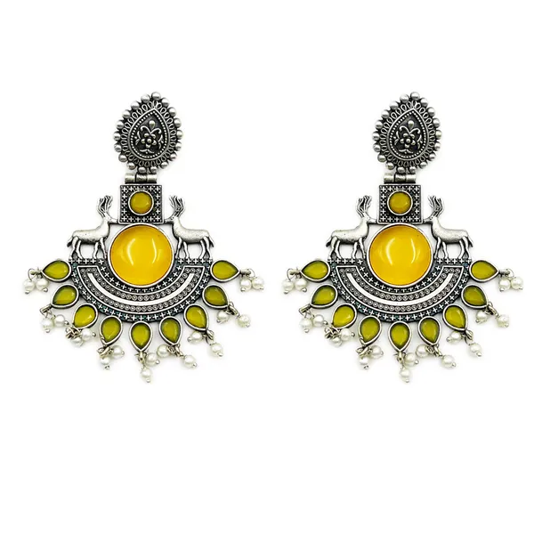 Multicolor_Classic_Monalisa_Deer_Earrings_Jaipur_Design_Oxidised_Drop_Earrings_For_Women_&_Girls