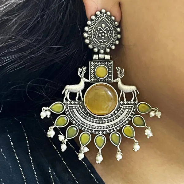 Multicolor_Classic_Monalisa_Deer_Earrings_Jaipur_Design_Oxidised_Drop_Earrings_For_Women_&_Girls