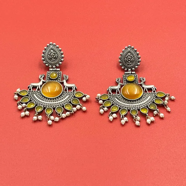 Multicolor_Classic_Monalisa_Deer_Earrings_Jaipur_Design_Oxidised_Drop_Earrings_For_Women_&_Girls