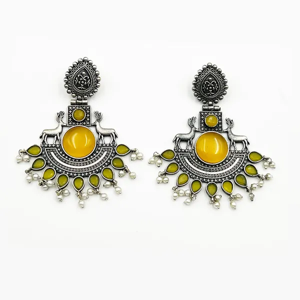 Multicolor_Classic_Monalisa_Deer_Earrings_Jaipur_Design_Oxidised_Drop_Earrings_For_Women_&_Girls