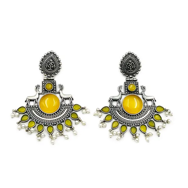 Multicolor_Classic_Monalisa_Deer_Earrings_Jaipur_Design_Oxidised_Drop_Earrings_For_Women_&_Girls