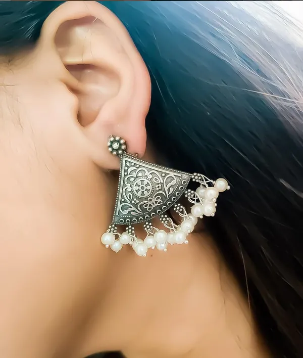 Silver_Traditional_Oxidized_Antique_Studs_Antique_Brass_Jhumka_Earrings_Variety_Of_Shapes_For_Women_&_Girls