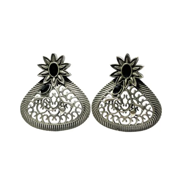 Silver_Indian_Traditional_Oxidized_Peacock_Geometric_Design_Brass_Studs_Antique_Pearl_Jhumka_Earrings_For_Women_&_Girls
