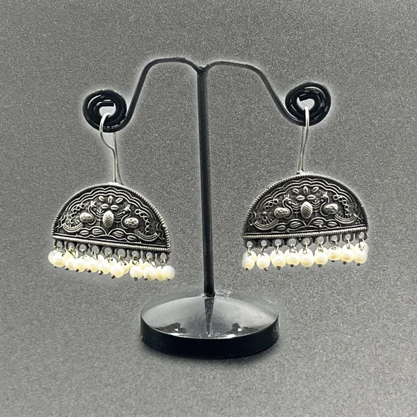 Oxidised_Black_Smart_N_Perfect_For_Office_&_College_Wear_Elegant_Brass_Butterfly_And_Flower_Oxidised_Drop_Earrings_For_Women_|_Auspicious_Jewellery_(Dshape)