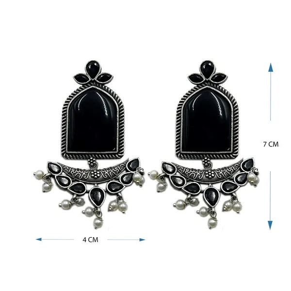 Black_Crescent_Moon_Chandbali_Earrings_|_Oxidised_Finish_Brass_Silver_Replica,_Mona_Lisa_Statement_Dangler_Earrings_In_Many_Colors_For_Women_&_Girls