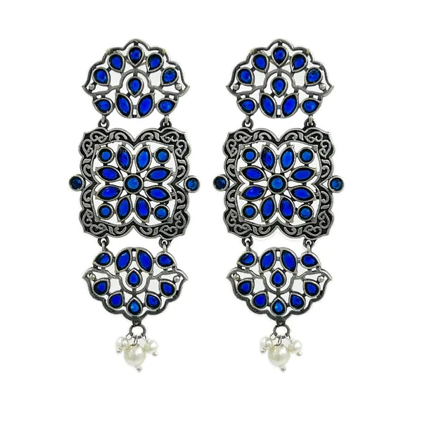 Blue_Oxidized_Brass_Dangler_-_A_Fusion_Design_Beautifully_With_Both_Ethnic_And_Western_Attire_For_Women_&_Girls