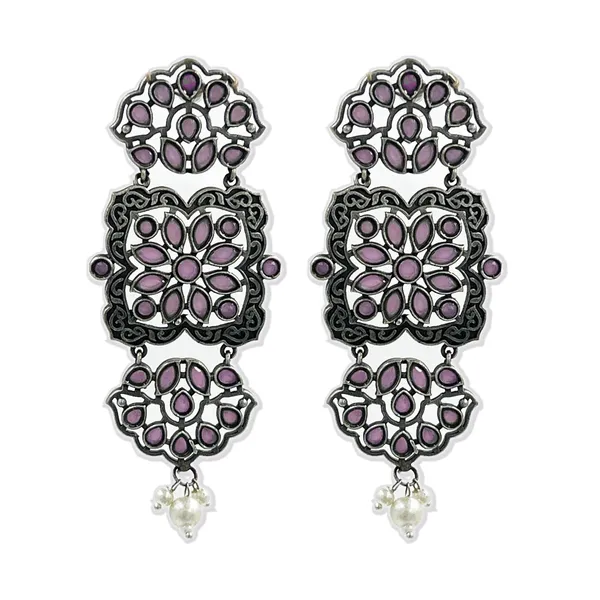 Pink_Oxidized_Brass_Dangler_Earrings_For_Women_-_Traditional_&_Western_Fusion_For_Women_&_Girls