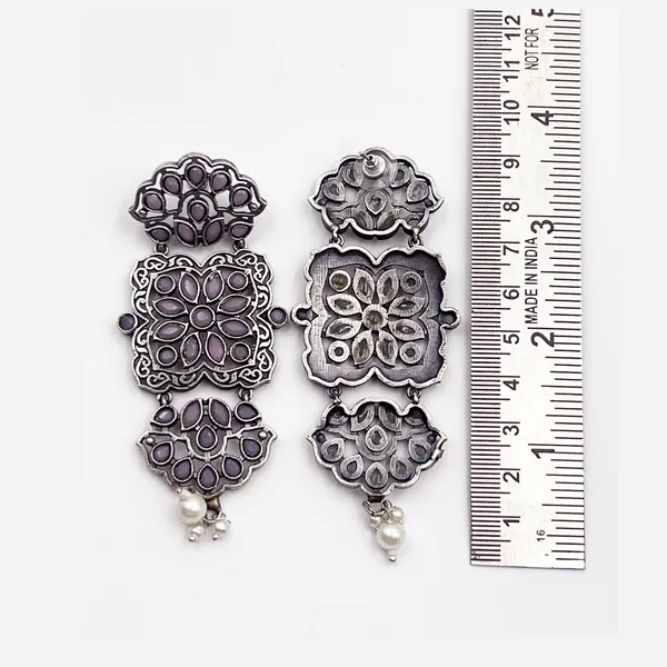 Pink_Oxidized_Brass_Dangler_Earrings_For_Women_-_Traditional_&_Western_Fusion_For_Women_&_Girls