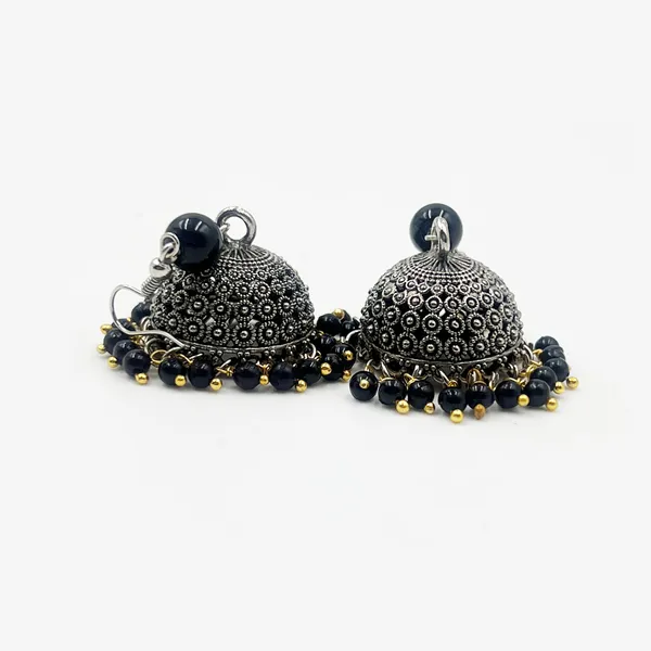Multicolor_Oxidized_Traditional_Jhumka_Earrings_With_Beads_|_Lightweight_Ethnic_Jhumki_For_Girls_N_Women