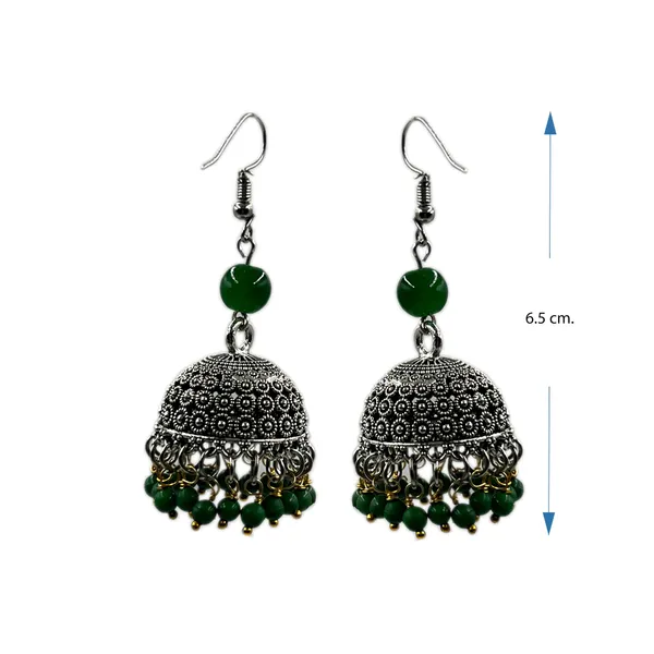Multicolor_Oxidized_Traditional_Jhumka_Earrings_With_Beads_|_Lightweight_Ethnic_Jhumki_For_Girls_N_Women