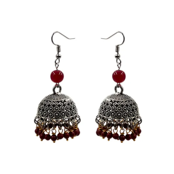 Multicolor_Oxidized_Traditional_Jhumka_Earrings_With_Beads_|_Lightweight_Ethnic_Jhumki_For_Girls_N_Women