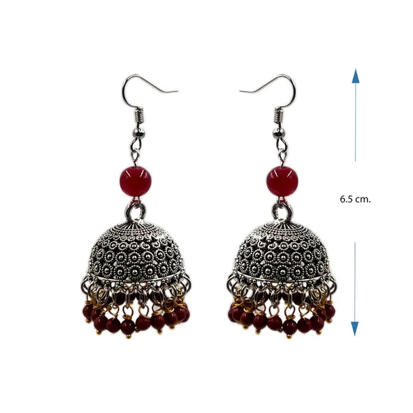 Multicolor_Oxidized_Traditional_Jhumka_Earrings_With_Beads_|_Lightweight_Ethnic_Jhumki_For_Girls_N_Women