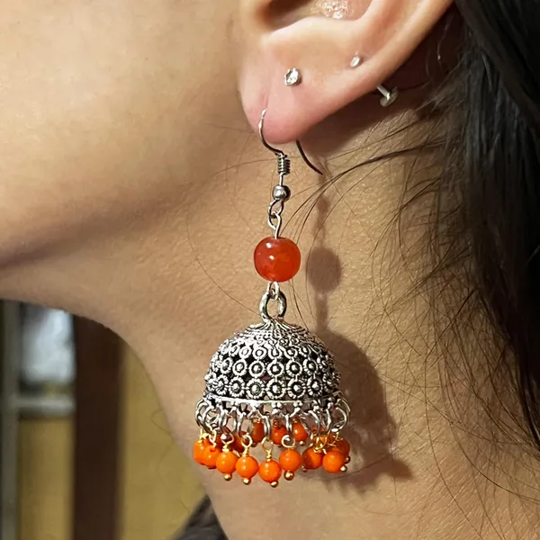 Multicolor_Oxidized_Traditional_Jhumka_Earrings_With_Beads_|_Lightweight_Ethnic_Jhumki_For_Girls_N_Women