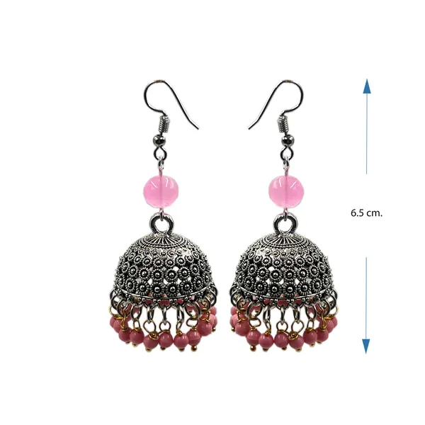 Multicolor_Oxidized_Traditional_Jhumka_Earrings_With_Beads_|_Lightweight_Ethnic_Jhumki_For_Girls_N_Women