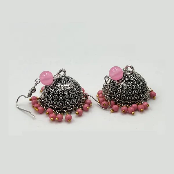 Multicolor_Oxidized_Traditional_Jhumka_Earrings_With_Beads_|_Lightweight_Ethnic_Jhumki_For_Girls_N_Women
