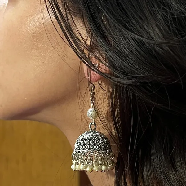 Multicolor_Oxidized_Traditional_Jhumka_Earrings_With_Beads_|_Lightweight_Ethnic_Jhumki_For_Girls_N_Women