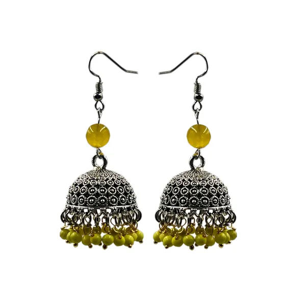 Multicolor_Oxidized_Traditional_Jhumka_Earrings_With_Beads_|_Lightweight_Ethnic_Jhumki_For_Girls_N_Women