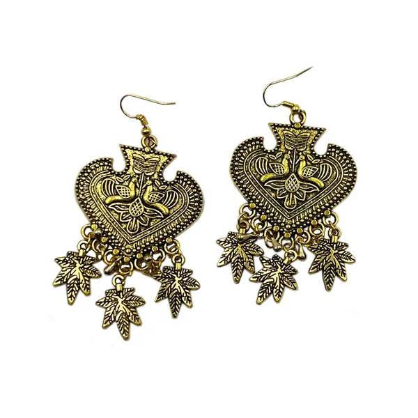 Silver_Antique_Gold_Tone_Tribal_Leaf_Dangler_Earrings_For_Women_|_Ethnic_Boho_Festival_Jewellery
