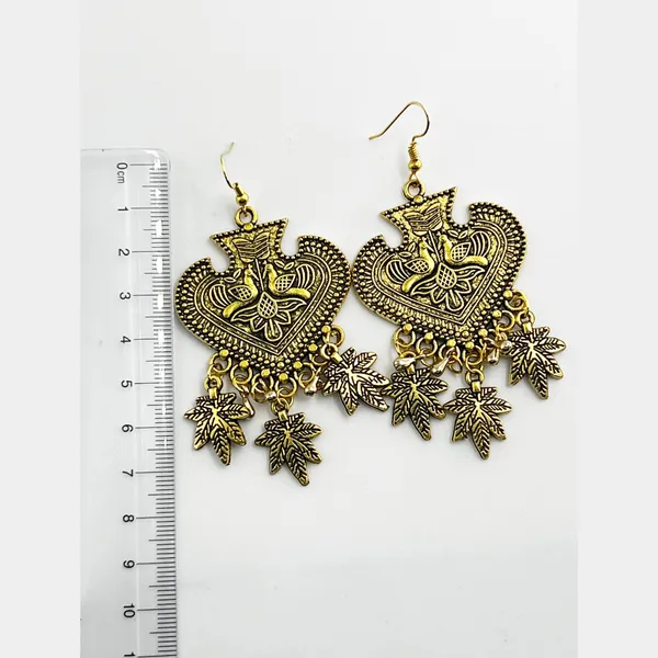 Silver_Antique_Gold_Tone_Tribal_Leaf_Dangler_Earrings_For_Women_|_Ethnic_Boho_Festival_Jewellery