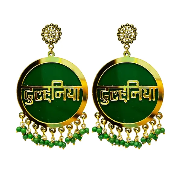 Green_Dulhaniya_Bridal_Wedding_Earrings_For_Women/Girls_|_Ethnic_Hindi_Script_Design_Multi_Colour_Acrylic_With_Beads
