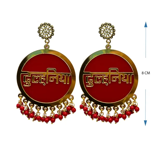 Red_Dulhaniya_Bridal_Wedding_Earrings_For_Women/Girls_|_Ethnic_Hindi_Script_Design_Multi_Colour_Acrylic_With_Beads