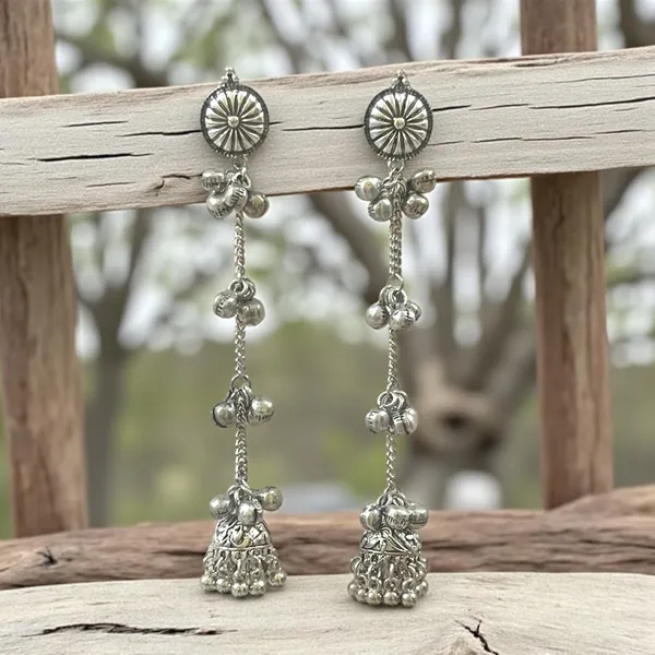 Silver_Oxidised_Silver_Long_Chain_Jhumka_Earrings_For_Women_And_Girls,_Afghani_Boho_Tassel_Dangler
