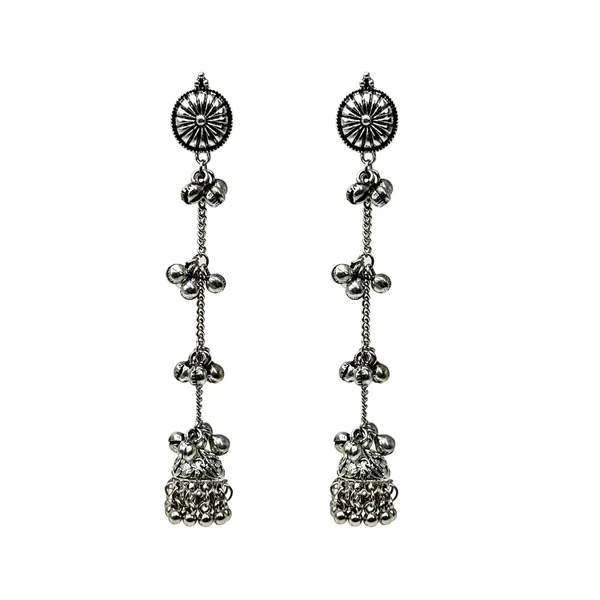 Silver_Oxidised_Silver_Long_Chain_Jhumka_Earrings_For_Women_And_Girls,_Afghani_Boho_Tassel_Dangler